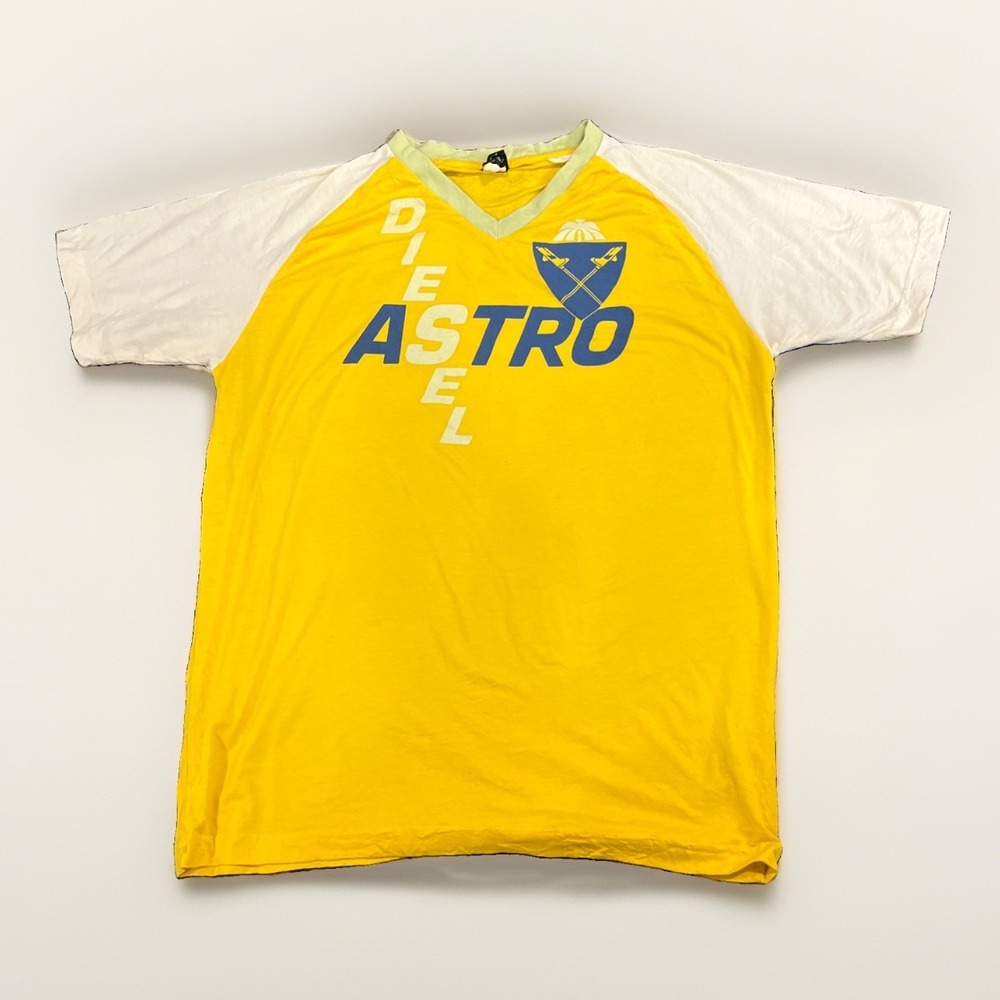 Vintage Diesel Yellow Baseball T Shirt Men's XL  Astro 90s Y2K